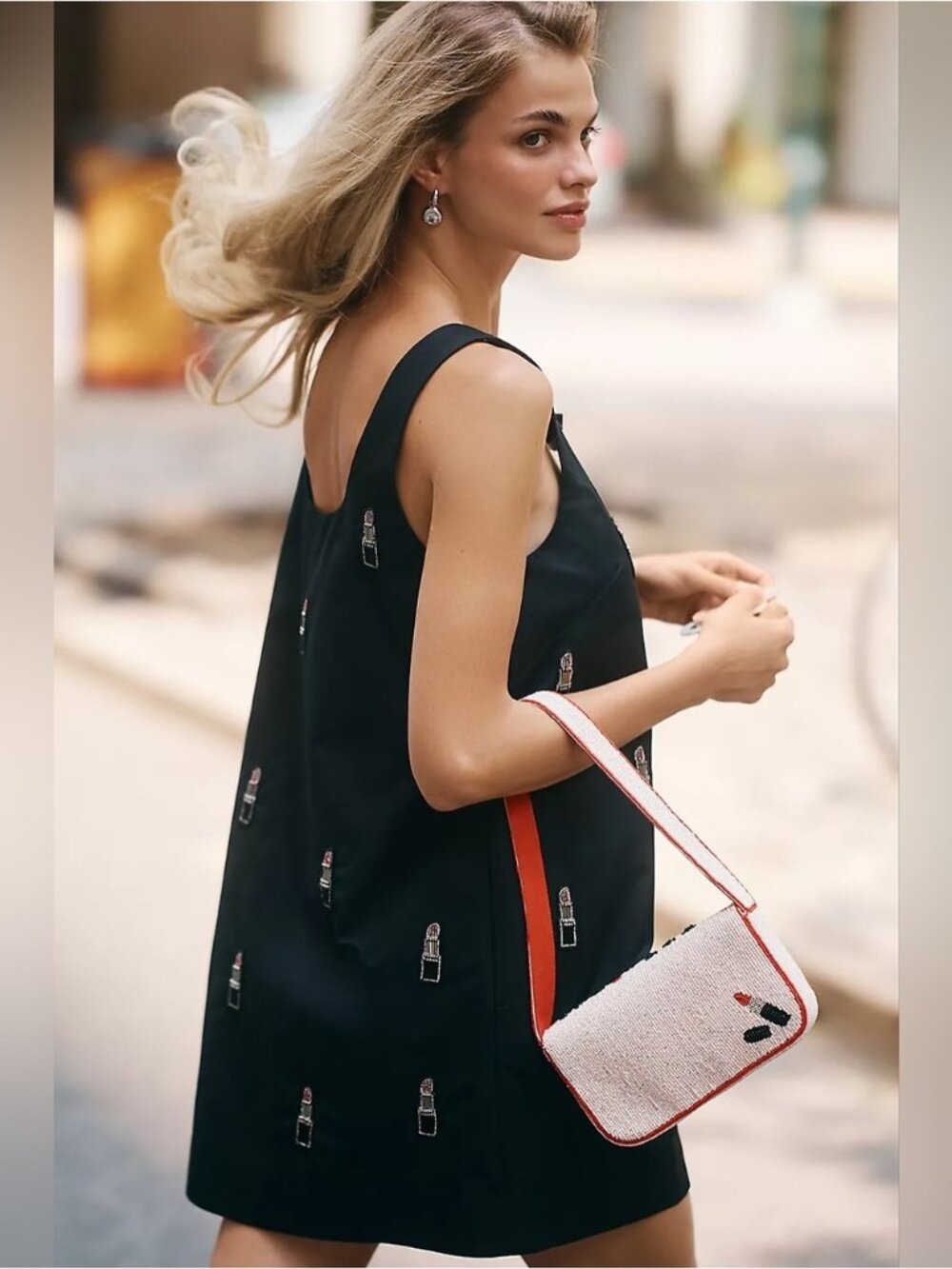 NWT Size S -Anthropologie Lipstick Beaded Cotton blend Mini Dress (NWT US$ 198)